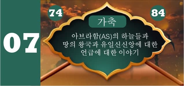 아브라함(AS)의 하늘들과 땅의 왕국과 유일신신앙에 대한 언급에 대한 이야기